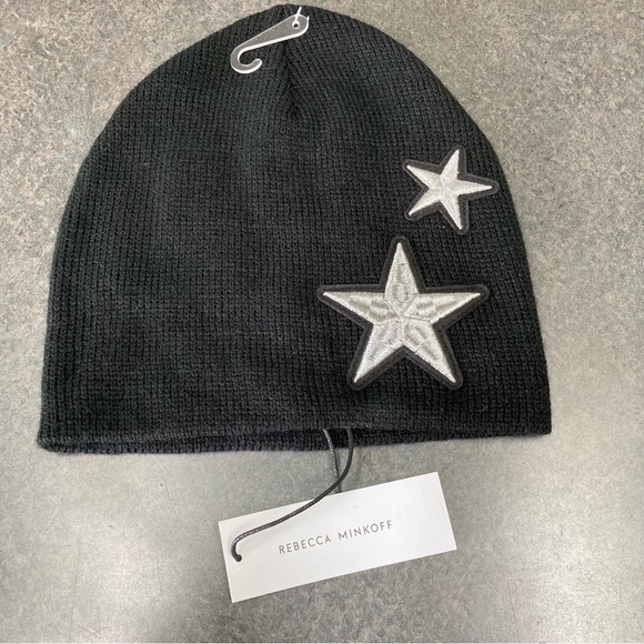 Rebecca Minkoff Black Star Beanie NWT - Picture 1 of 9